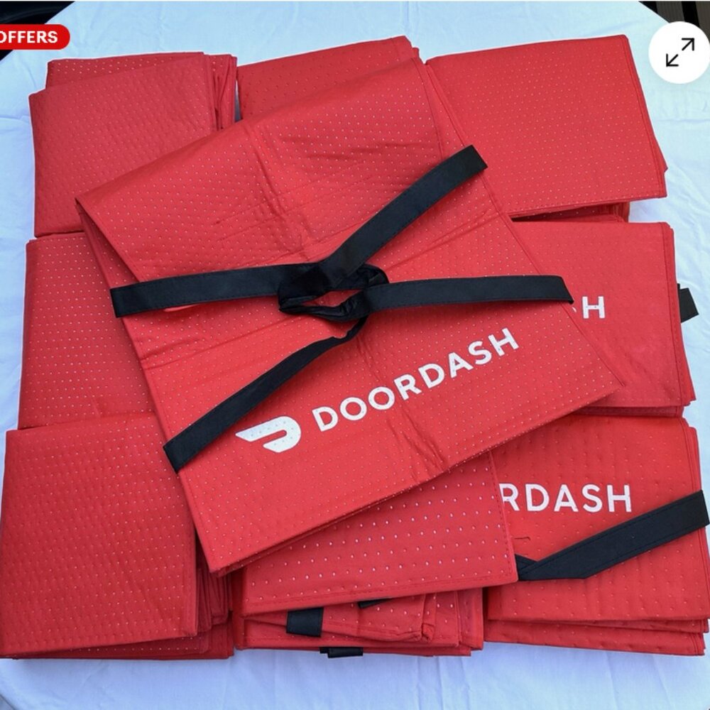 HUGE Lot of 20 ~ DOORDASH ~ Large 19x19x5 Insulated Pizza Delivery Bag / Tote ~